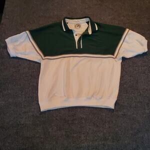Vintage Greenline Polo Shirt Mens L Retro Colorblock Golf Shirt 80s